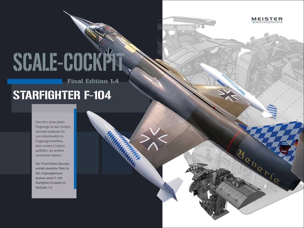 Scale-Cockpits-Starfighter F-104 RC Modell 1:4 Auftragsarbeit